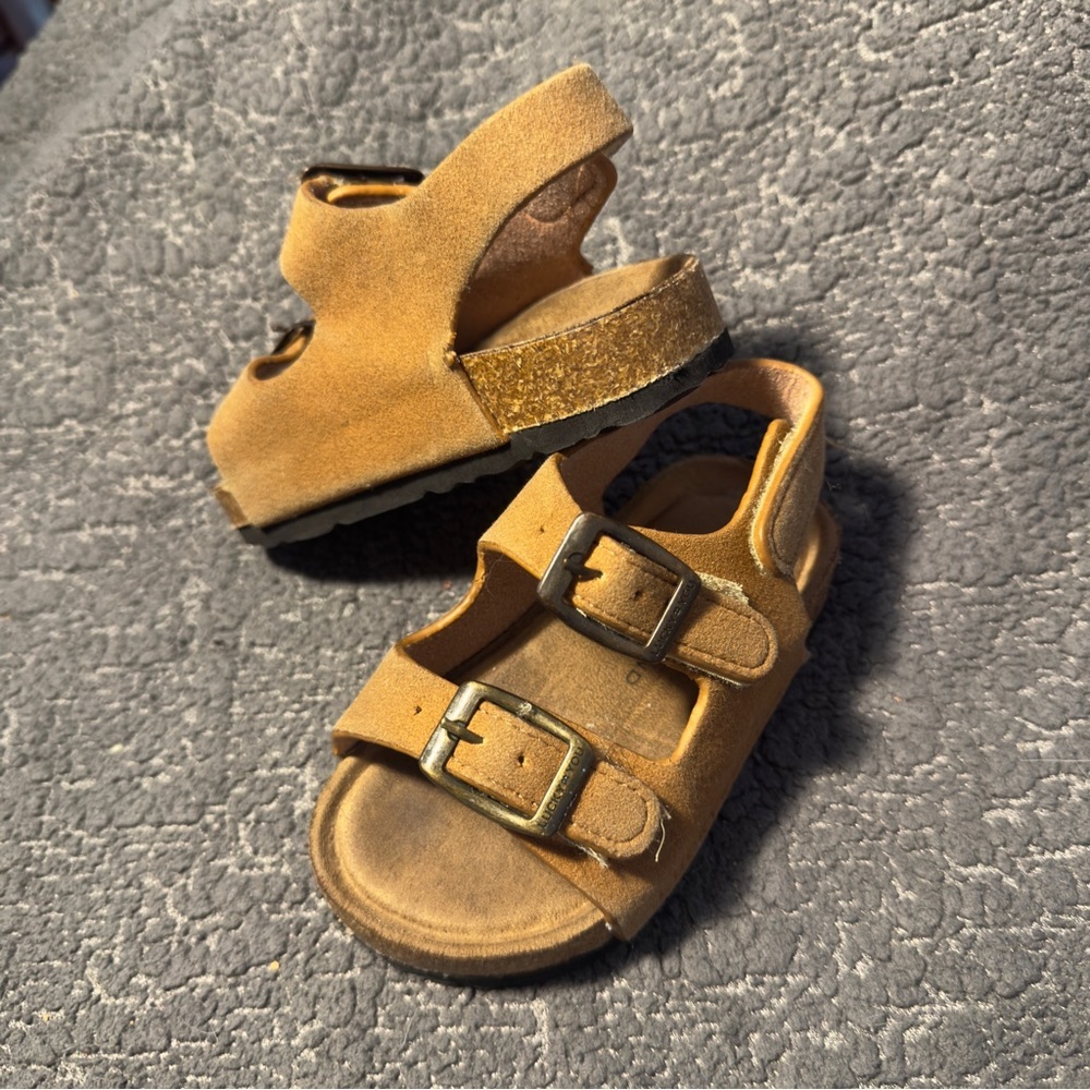 Lucky Brand Toddlers Baby Boy Blanc Double Strap Casual Sandal, Tan, Sz 5​